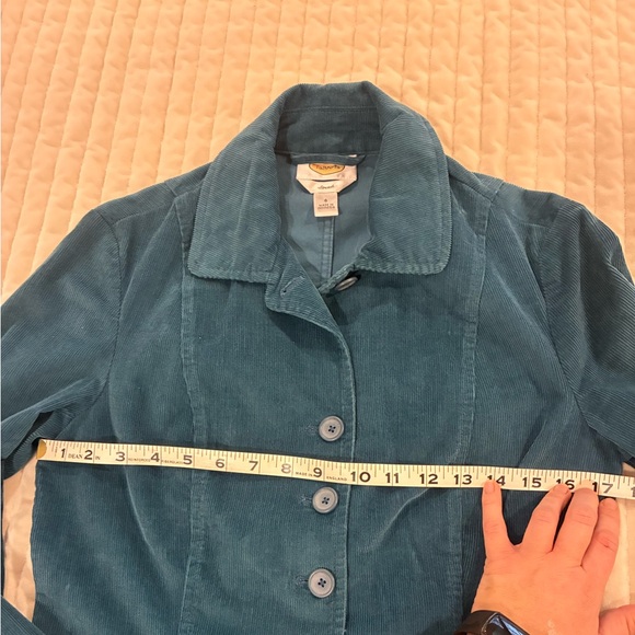 Talbots Teal Corduroy Blazer Size 6 Stretch - Picture 9 of 11